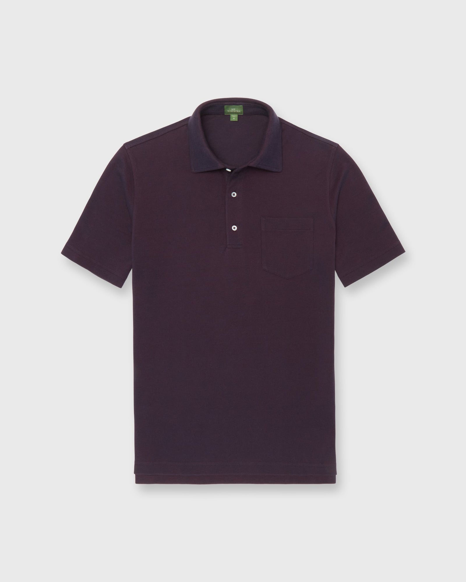 Short Sleeved Polo In Merlot Dark Oxford Pima Pique