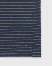 Short Sleeved Polo In Heather Heather Graphite Stripe Pima Pique