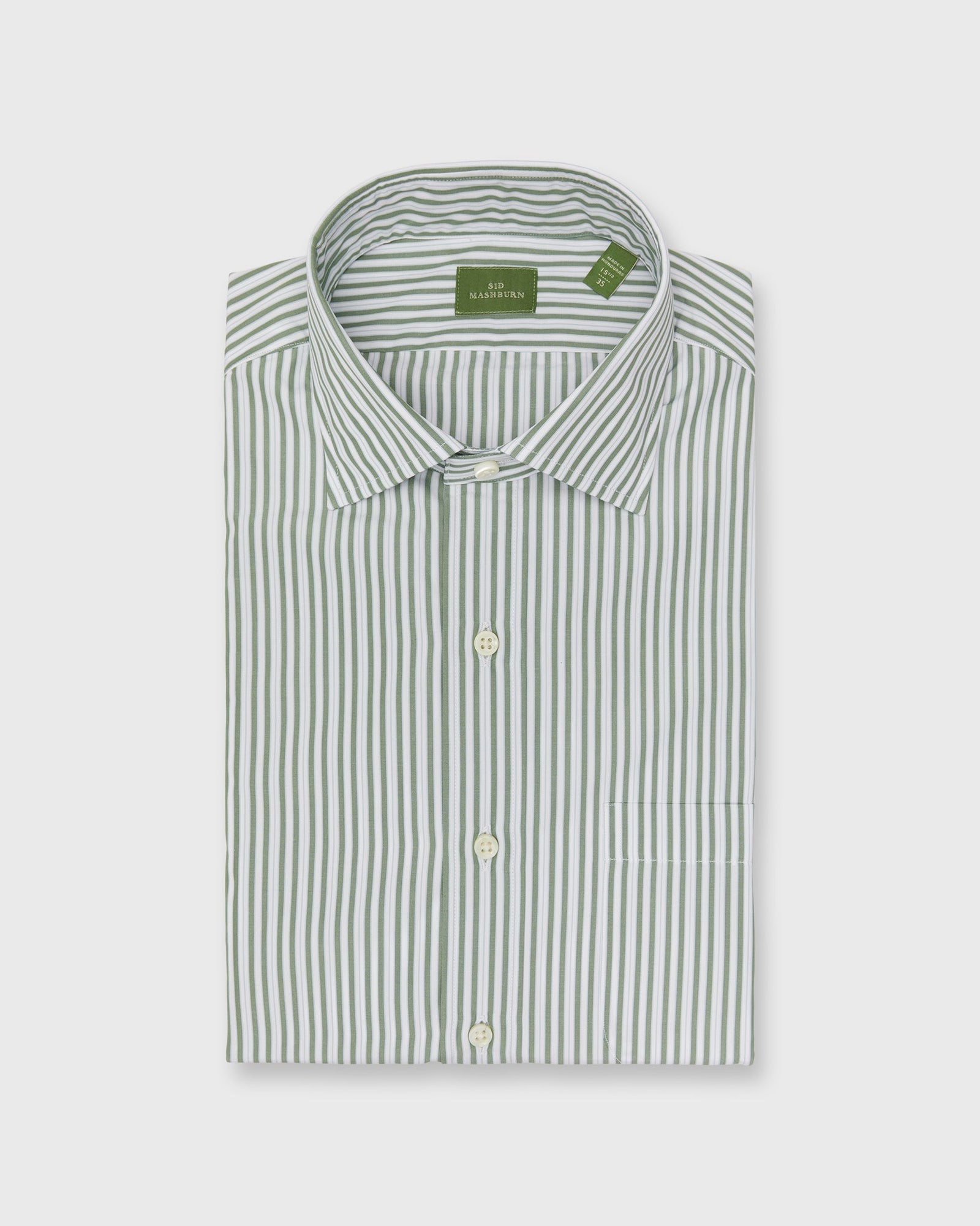 Spread Collar Dress Shirt In Sky Stripe Poplin