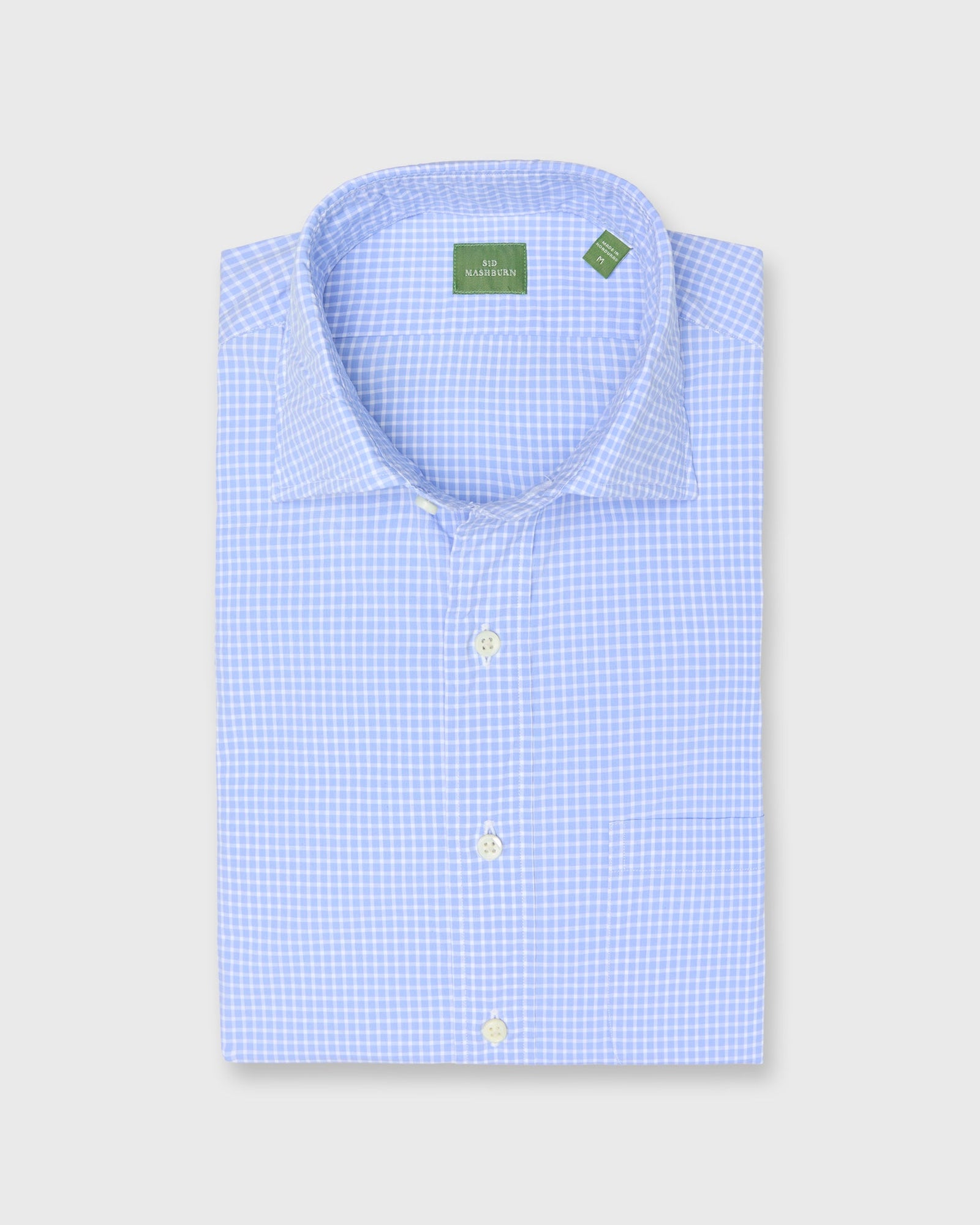 Spread Collar Sport Shirt In Dutch Graph Check Poplin