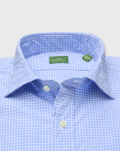 Spread Collar Sport Shirt In Dutch Graph Check Poplin