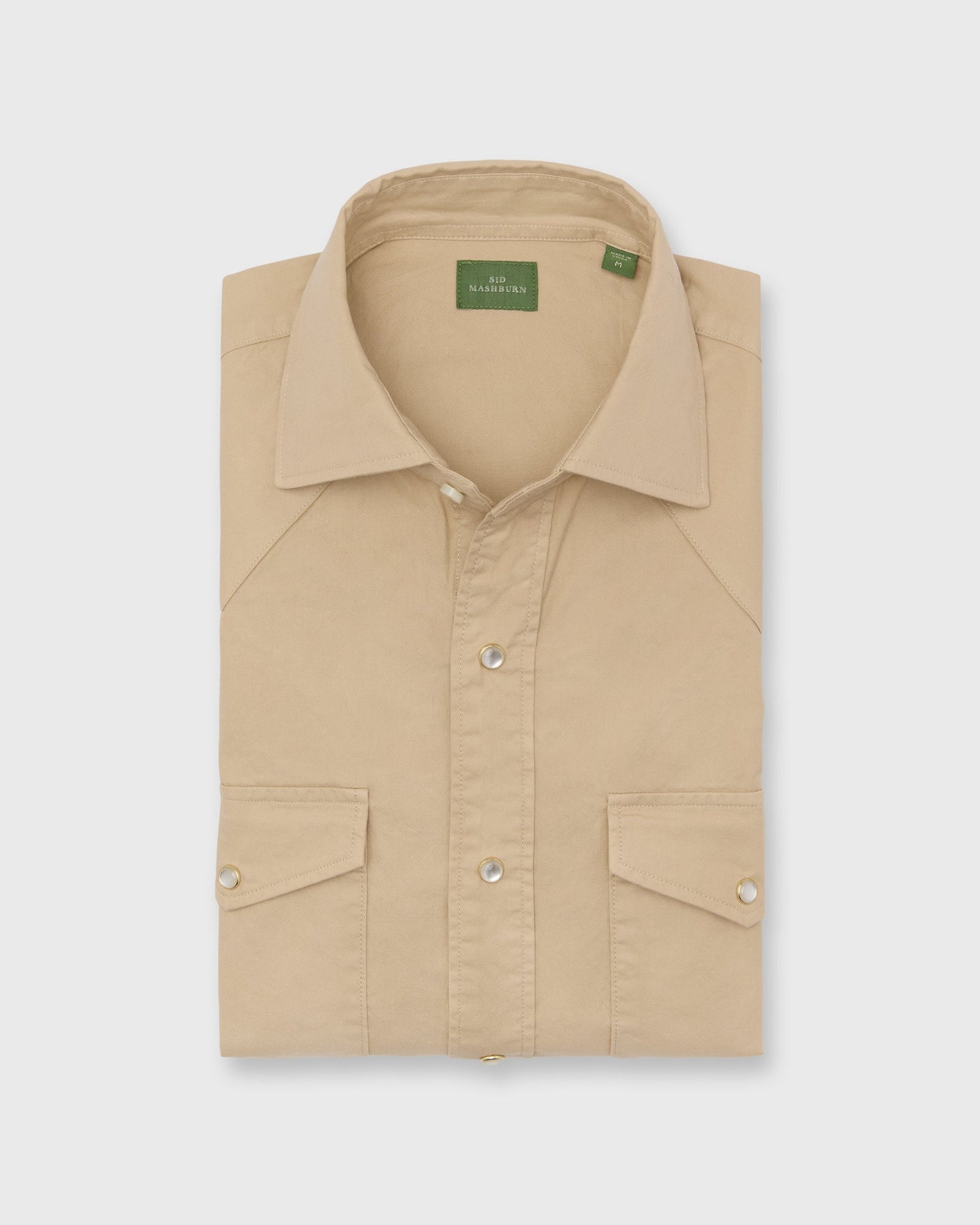 Western Work Shirt in Khaki Lightweight Twill