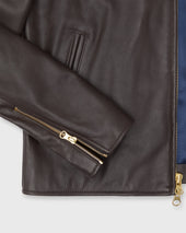 Moto Jacket In Dark Brown Leather