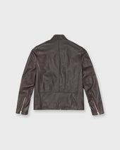 Moto Jacket In Dark Brown Leather