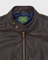 Moto Jacket In Dark Brown Leather