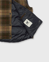 Cashball Vest In Brown Red Plaid Tweed