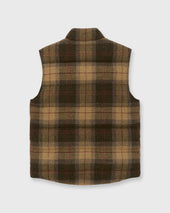 Cashball Vest In Brown Red Plaid Tweed