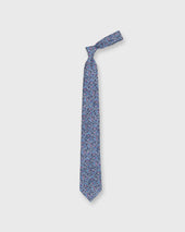 Linen Print Tie In Blue Berry Paisley