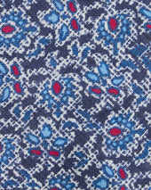 Linen Print Tie In Blue Berry Paisley