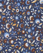 Linen Print Tie In Brown Floral