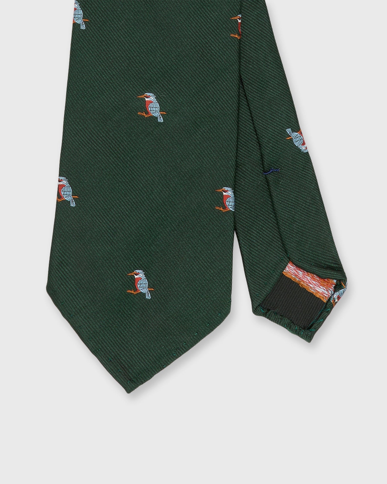Silk Club Tie In Blue Orange Kingfisher