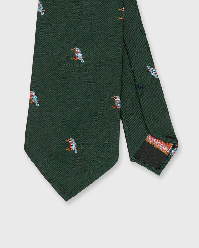 Silk Club Tie in Hunter/Blue/Orange Kingfisher