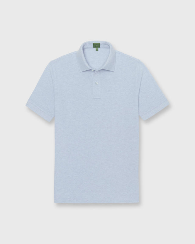 Court Polo in Heather Pale Blue Pima Pique