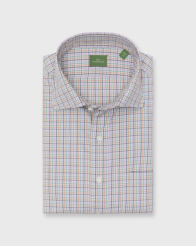 Otto Handmade Sport Shirt In Scotch Lovat Tattersall Twill