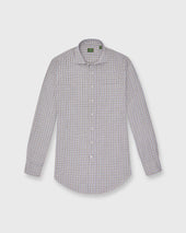 Otto Handmade Sport Shirt In Scotch Lovat Tattersall Twill