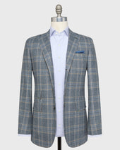 Virgil No 4 Jacket In Tan Bone Plaid Brushed Sharkskin