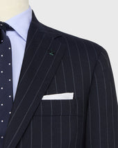 Virgil No 4 Suit In Grey Chalk Stripe Plainweave