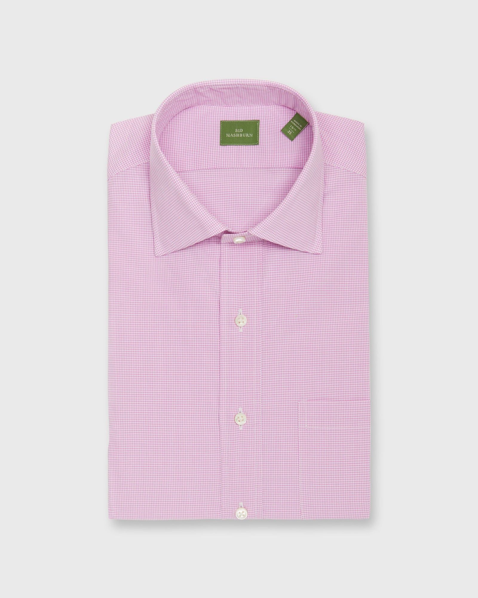 Spread Collar Dress Shirt in Orchid Micro Gingham