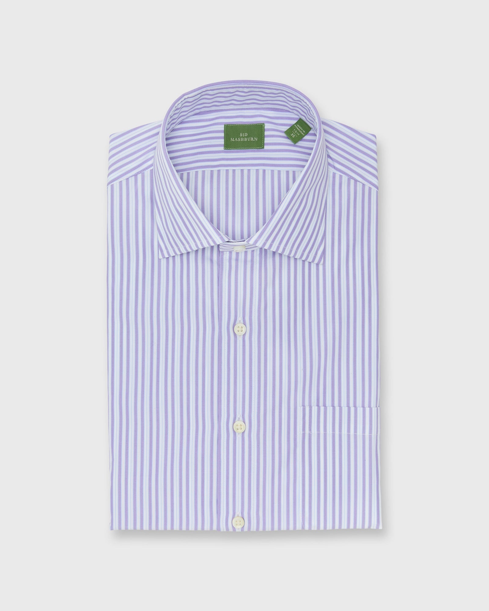 Spread Collar Dress Shirt In Sky Stripe Poplin