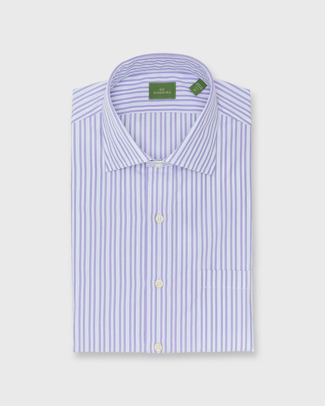 Spread Collar Dress Shirt In Sky Stripe Poplin