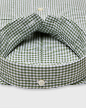 Button Down Sport Shirt In Olive Small Gingham Poplin
