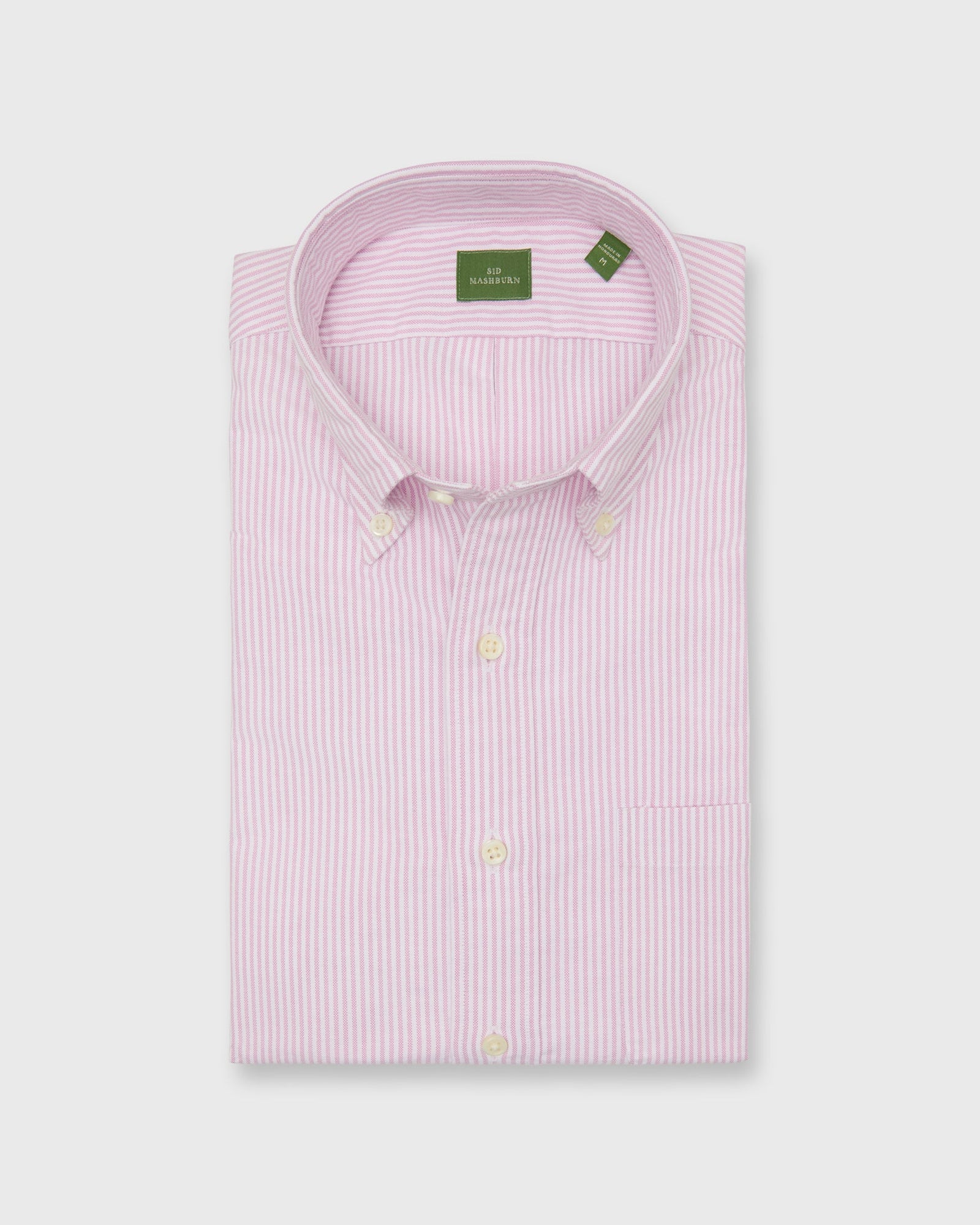 Button Down Sport Shirt In Pink University Stripe Oxford