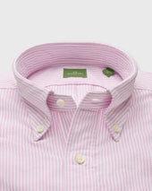 Button Down Sport Shirt In Pink University Stripe Oxford