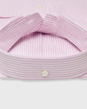 Button Down Sport Shirt In Pink University Stripe Oxford