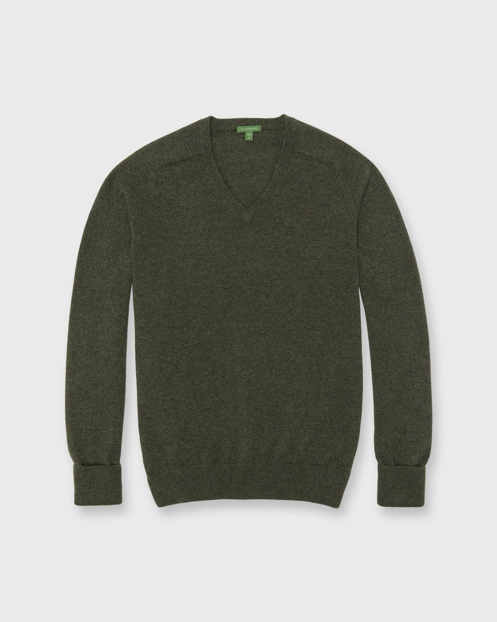 Classic V Neck Sweater In Heather Cashmere