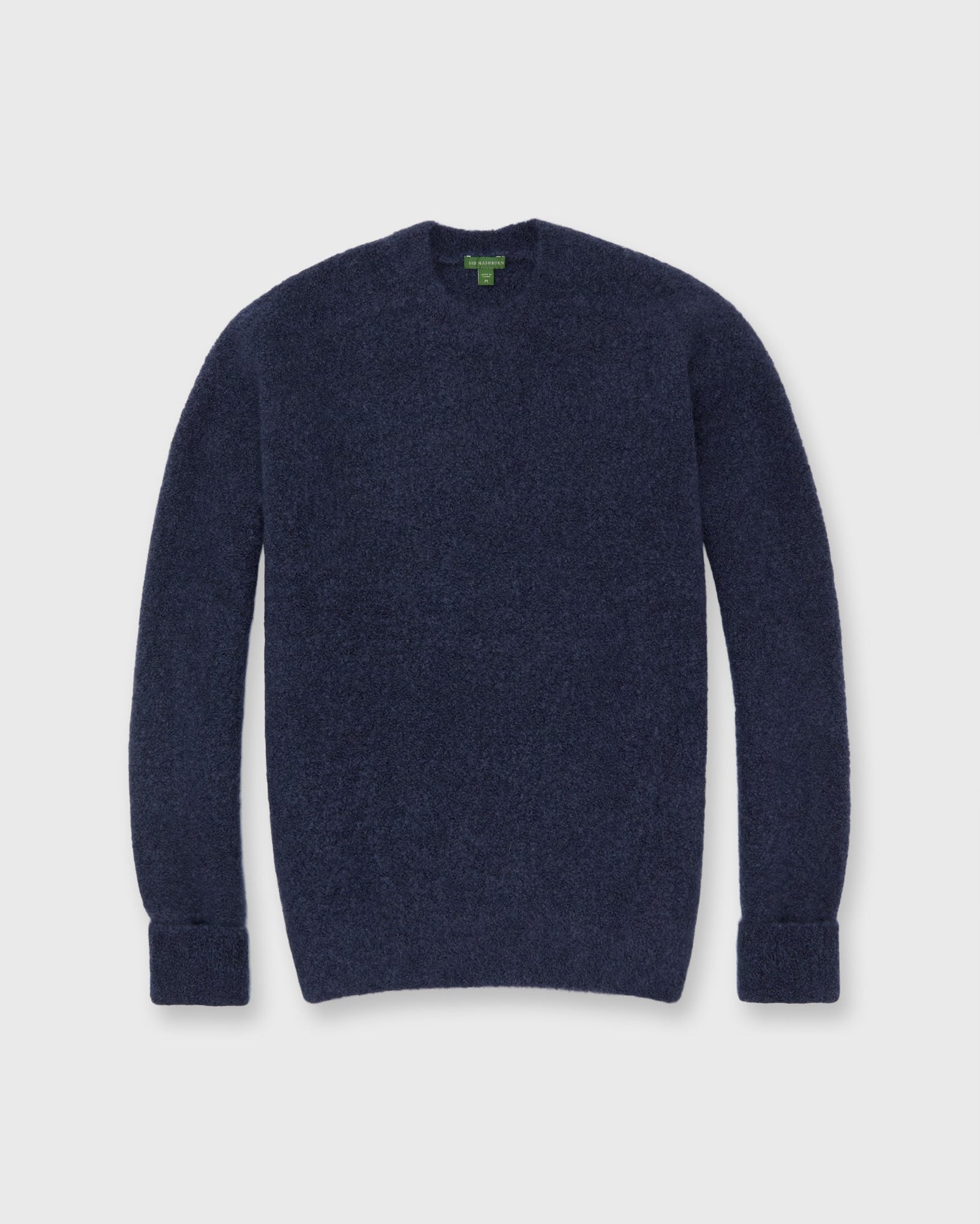 Teddy Crewneck Sweater in Navy Cashmere Blend