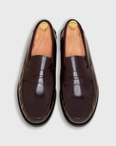 Handsewn Penny Loafer in Burgundy Spazzolato Calf