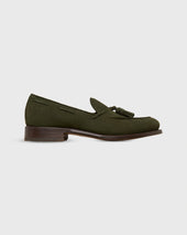 Italian Tassel Loafer In Dark Suede