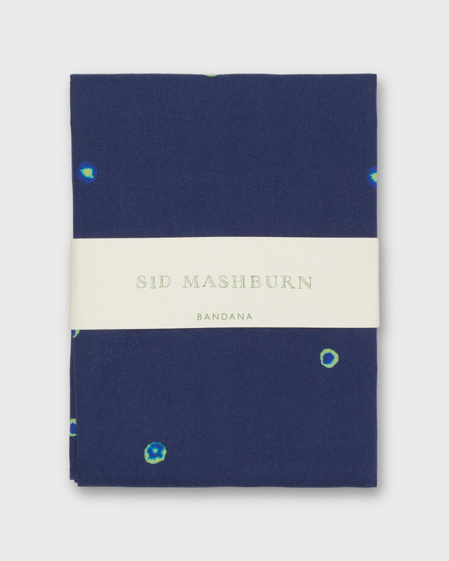 Bandana in Navy/Green/Blue Tie Dye Dot
