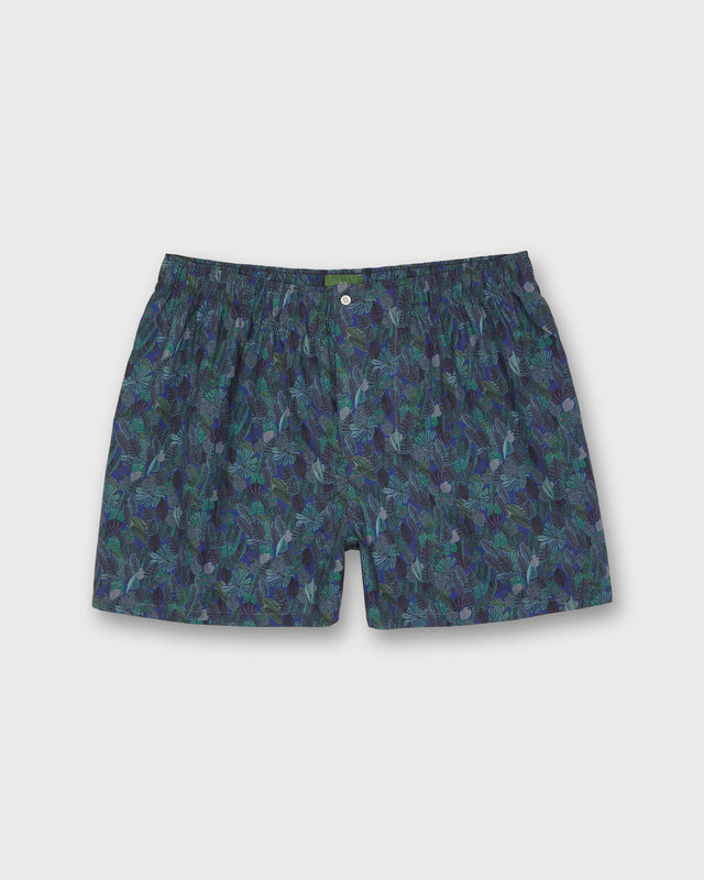 Button Front Boxer Short In Green Multi Chaparral Liberty Fabric