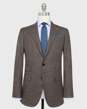 Virgil No 2 Jacket In Mocha Blue Green Plaid Twill