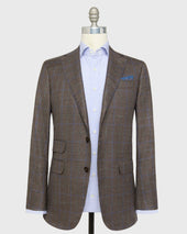 Virgil No 2 Jacket In Mocha Blue Green Plaid Twill