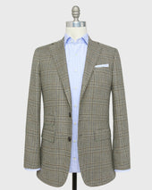 Virgil No 3 Jacket In Oat Navy Slate Glen Plaid Hopsack