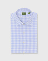 Spread Collar Dress Shirt In Sky Check Poplin