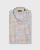 Spread Collar Sport Shirt In Red Olive Blue Tattersall Poplin