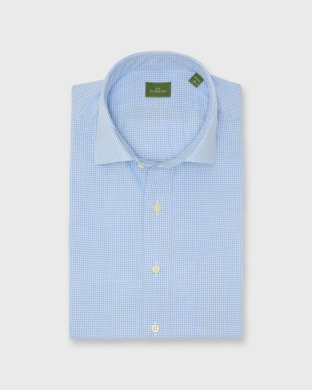 Spread Collar Sport Shirt In Dutch Micro Gingham Poplin