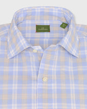 Otto Handmade Sport Shirt In Yellow White Plaid Poplin