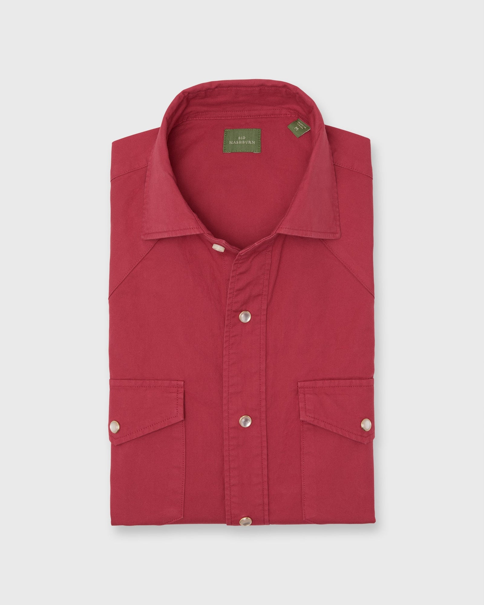 Western Work Shirt in Red Lightweight Twill