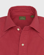 Western Work Shirt In Red Lightweight Twill