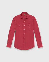Western Work Shirt In Red Lightweight Twill