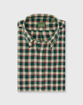 Button Down Sport Shirt In Green Poppy Bone Madras