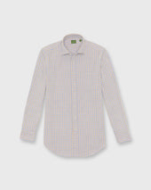 Otto Handmade Sport Shirt In Peri Sawdust Gingham Flannel