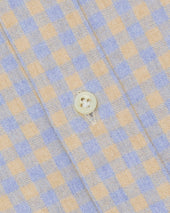 Otto Handmade Sport Shirt In Peri Sawdust Gingham Flannel