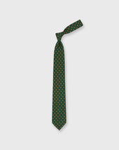 Silk Print Tie In Orange Foulard