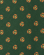 Silk Print Tie In Orange Foulard