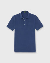 Short Sleeved Polo In Heather Ink Pima Pique